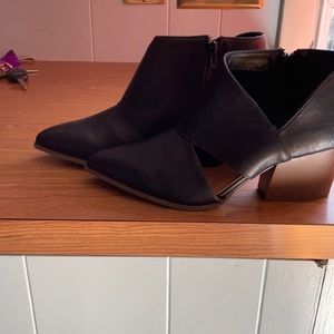 Black cut out booties